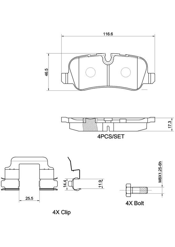 BREMBO P44013X Brake Pad Set, disc brake