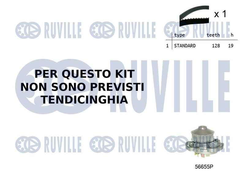RUVILLE Vízpumpa + fogasszíj készlet 55B0011