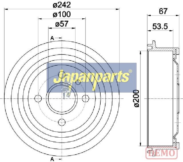 JAPANPARTS Тормозной барабан