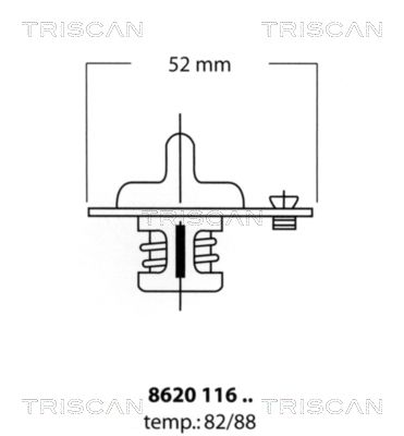 TRISCAN termosztát, hűtőfolyadék 8620 11682
