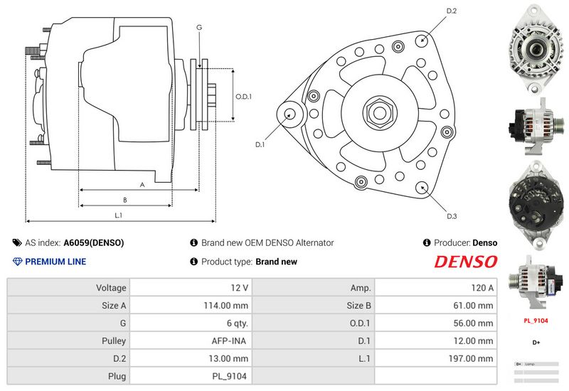 AS-PL A6059(DENSO) Alternator