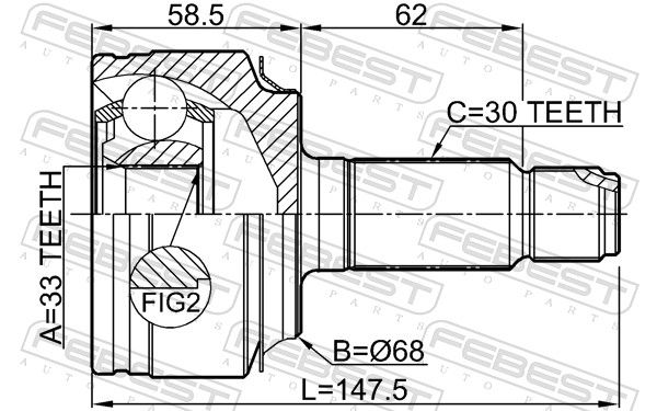 FEBEST 0310-RW24 Joint Kit, drive shaft