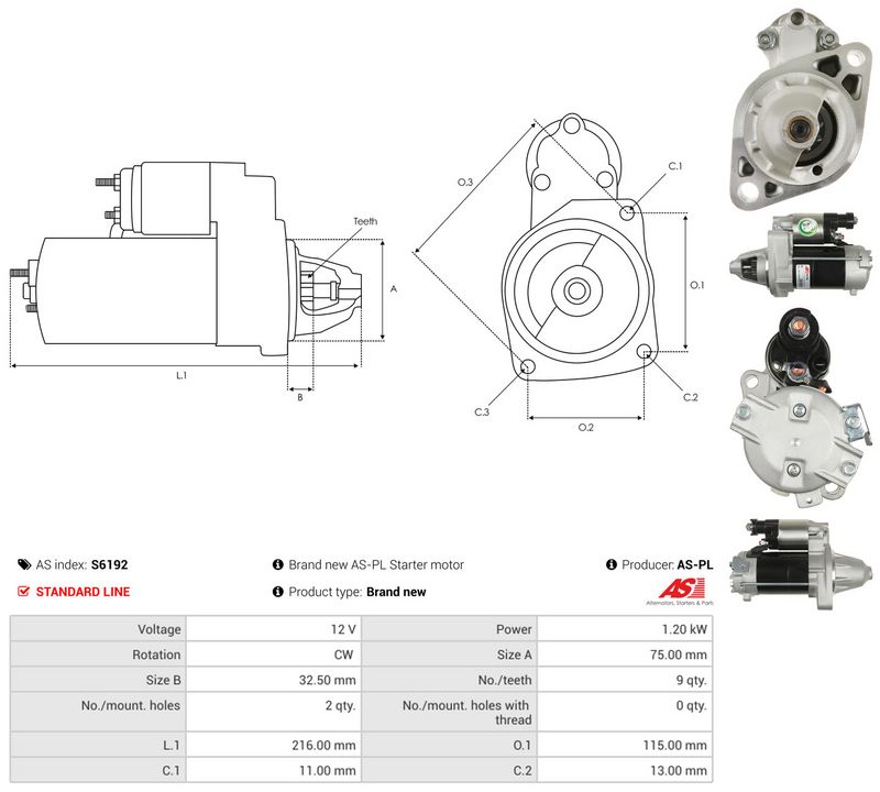 Starter, AS-PL S6192