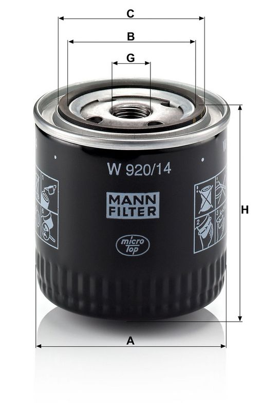 Õlifilter, MANN-FILTER W 920, 14