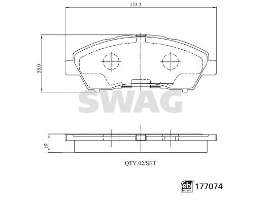 SWAG fékbetétkészlet, tárcsafék 33 10 7496