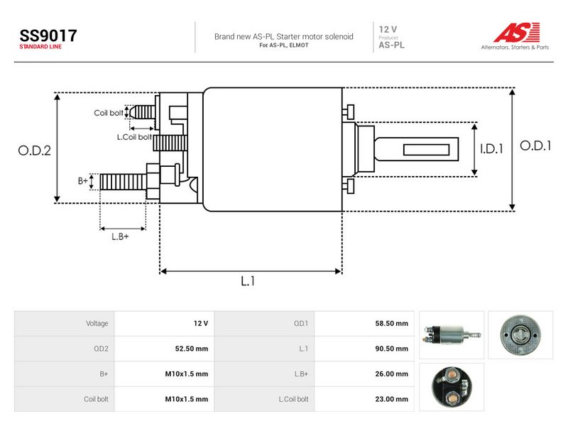 Magnetlülitus, starter, AS-PL SS9017