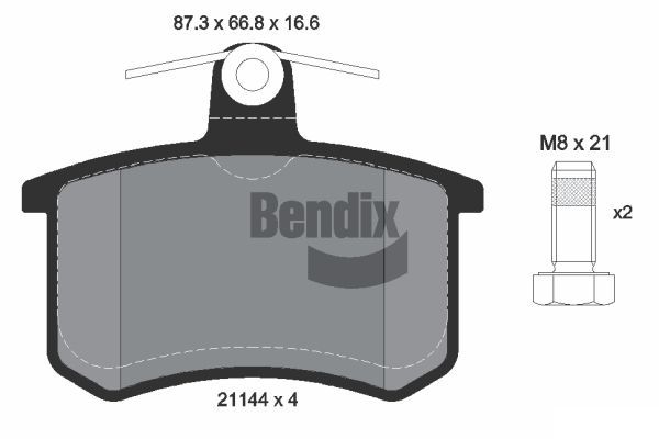 BENDIX Braking fékbetétkészlet, tárcsafék BPD1753