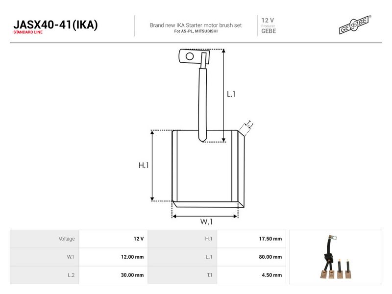 Süsinikuhari, starter, AS-PL JASX40-41(IKA)
