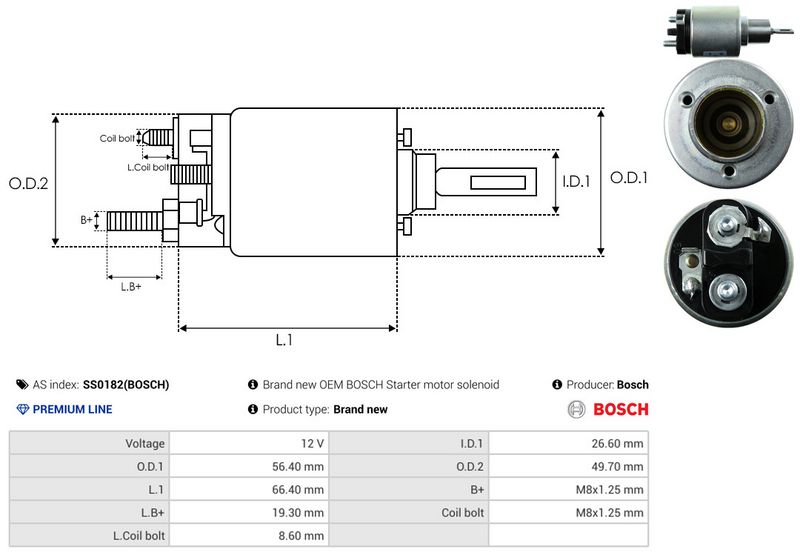 AS-PL SS0182(BOSCH) Solenoid Switch, starter