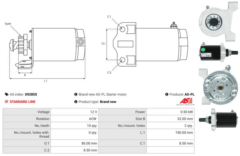 AS-PL S9285S Starter