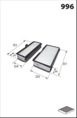 MECAFILTER JLR7064 Salono filtras