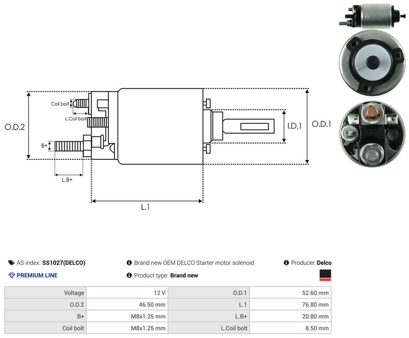 AS-PL SS1027(DELCO) Solenoid Switch, starter