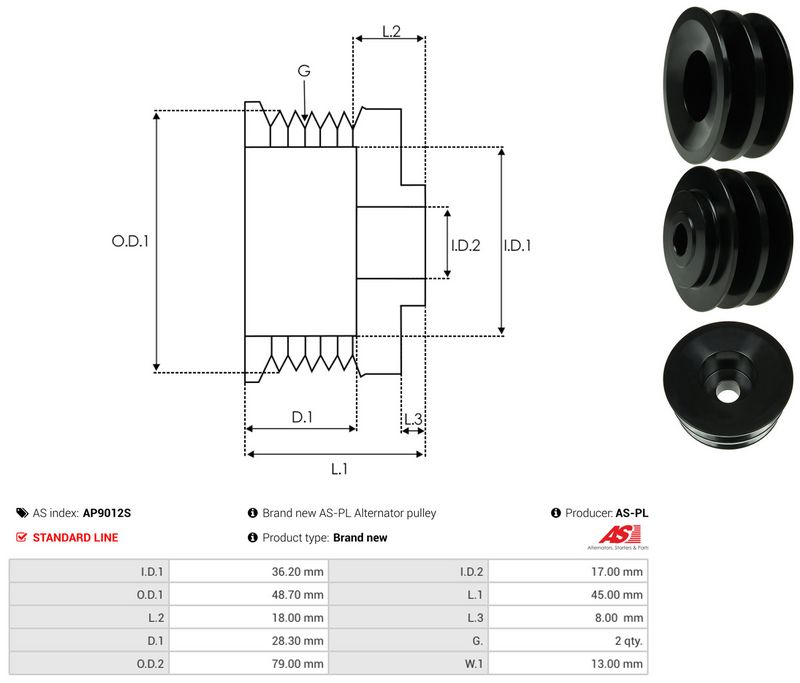Rihmaratas, generaator, AS-PL AP9012S