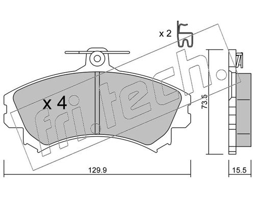 fri.tech. 225.0 Brake Pad Set, disc brake