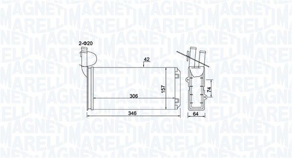 MAGNETI MARELLI Volkswagen радиатор печки T4 90-