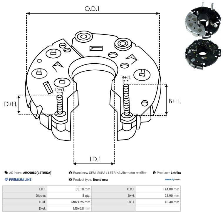 AS-PL ARC9060(LETRIKA) Rectifier, alternator