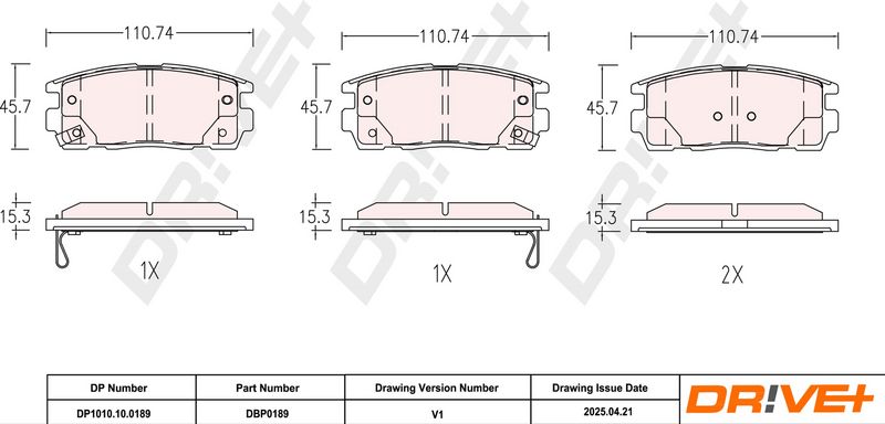 Set placute frana,frana disc DP1010.10.0189 Dr!ve+