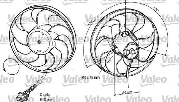 VALEO ventilátor, motorhűtés 696042