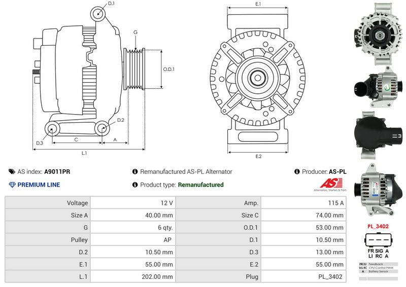 AS-PL A9011PR Alternator