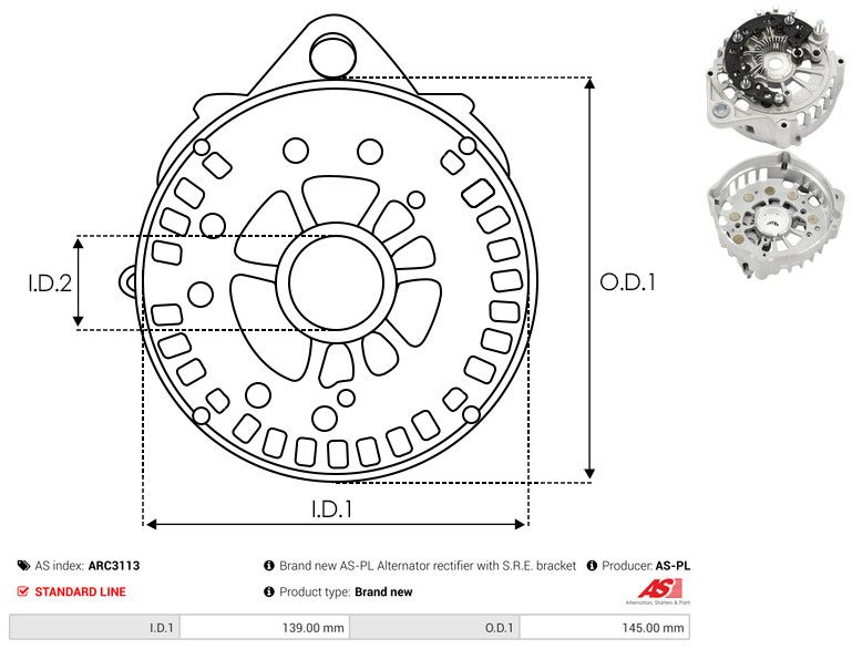 Kaitsekate, generaator, AS-PL ARC3113