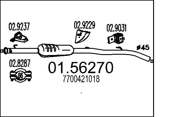Проміжний глушник, Mts 01.56270