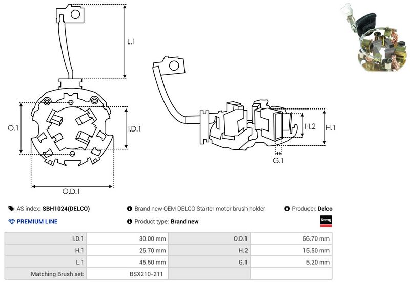 AS-PL SBH1024(DELCO) Holder, carbon brushes