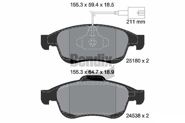 BENDIX Braking fékbetétkészlet, tárcsafék BPD1154