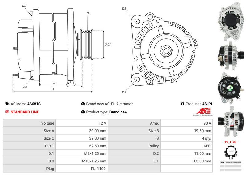 AS-PL A6681S Alternator