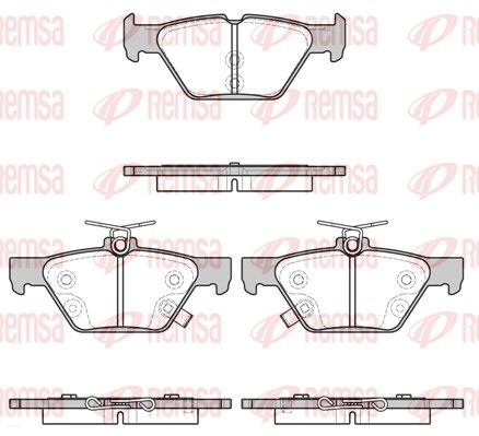 Комплект гальмівних накладок, дискове гальмо, Remsa 1638.02