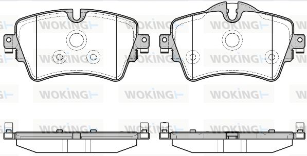 Комплект гальмівних накладок, дискове гальмо, Woking P14993.08