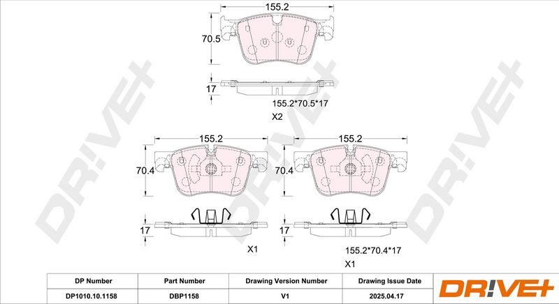 Set placute frana,frana disc DP1010.10.1158 Dr!ve+