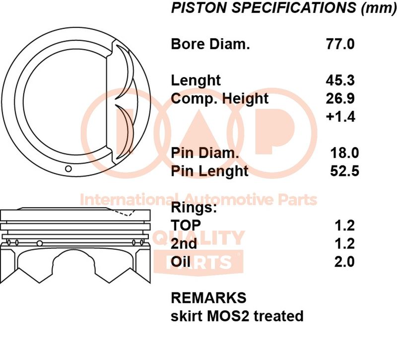 IAP QUALITY PARTS 100-21100 - Piston