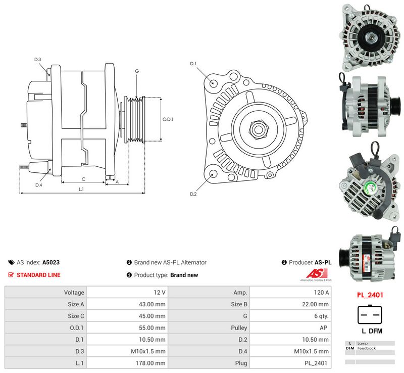 Generaator, AS-PL A5023