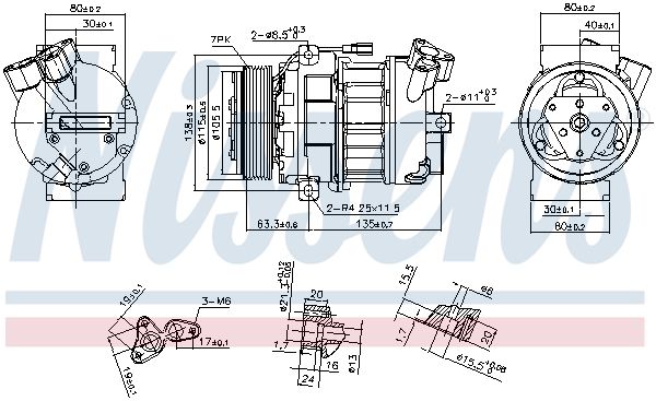 NISSENS NISSAN Компресор кондиціонера NV300, NV400, X-TRAIL II 2.0 07-, OPEL, RENAULT