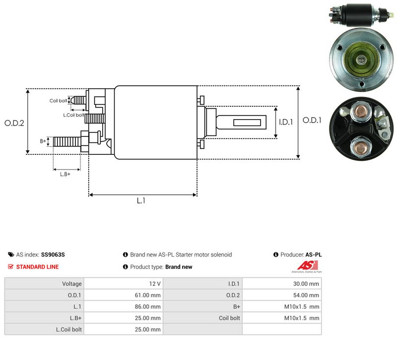 AS-PL SS9063S Solenoid Switch, starter