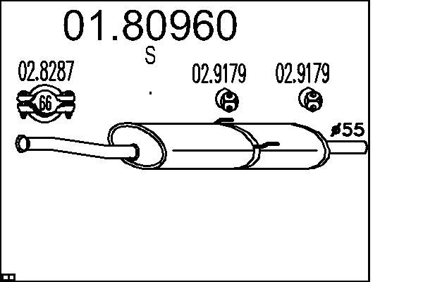 Проміжний глушник, Mts 01.80960