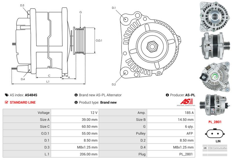 AS-PL A5484S Alternator