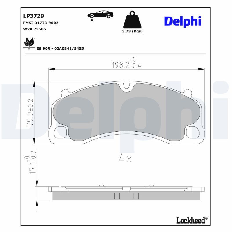 set placute frana,frana disc DELPHI LP3729