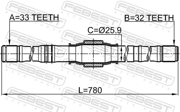 FEBEST 0412-DJRH Drive Shaft