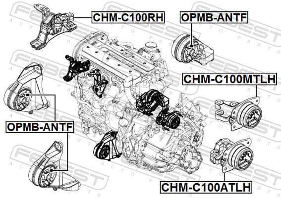 FEBEST CHM-C100RH Mounting, engine