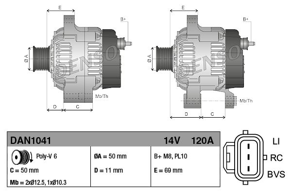 DENSO DAN1041 Alternator