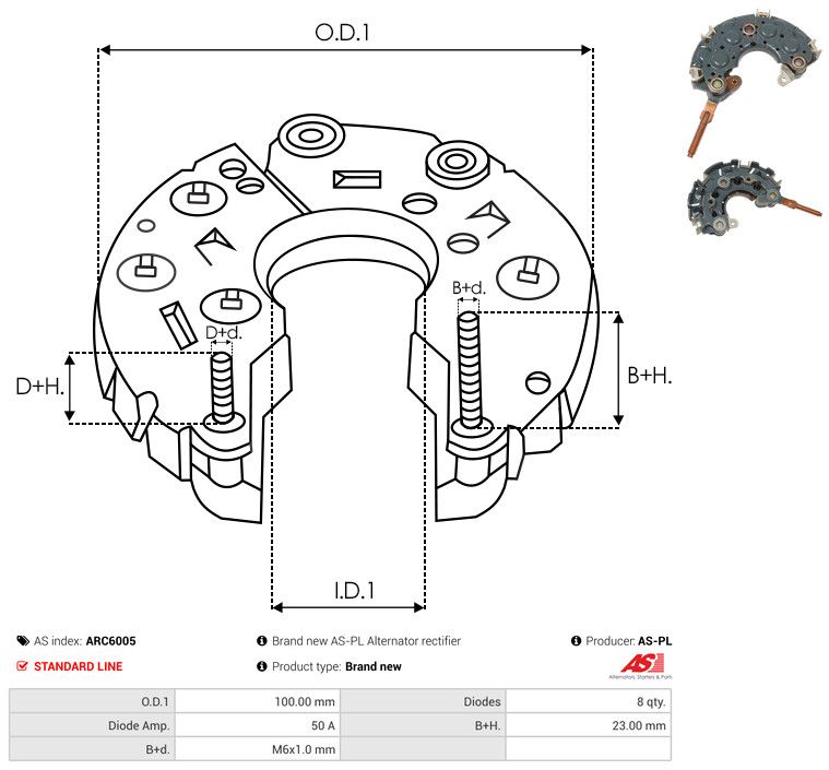 AS-PL ARC6005 Rectifier, alternator