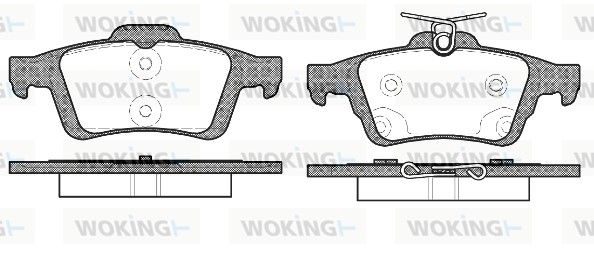 Комплект гальмівних накладок, дискове гальмо, Woking P9423.70