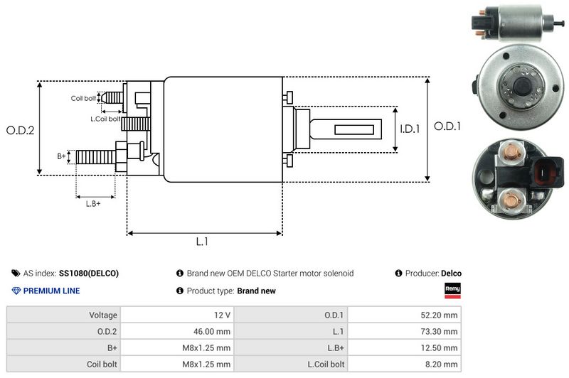 AS-PL SS1080(DELCO) Solenoid Switch, starter