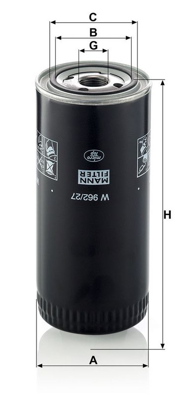 Filtru ulei W 962/27 MANN-FILTER