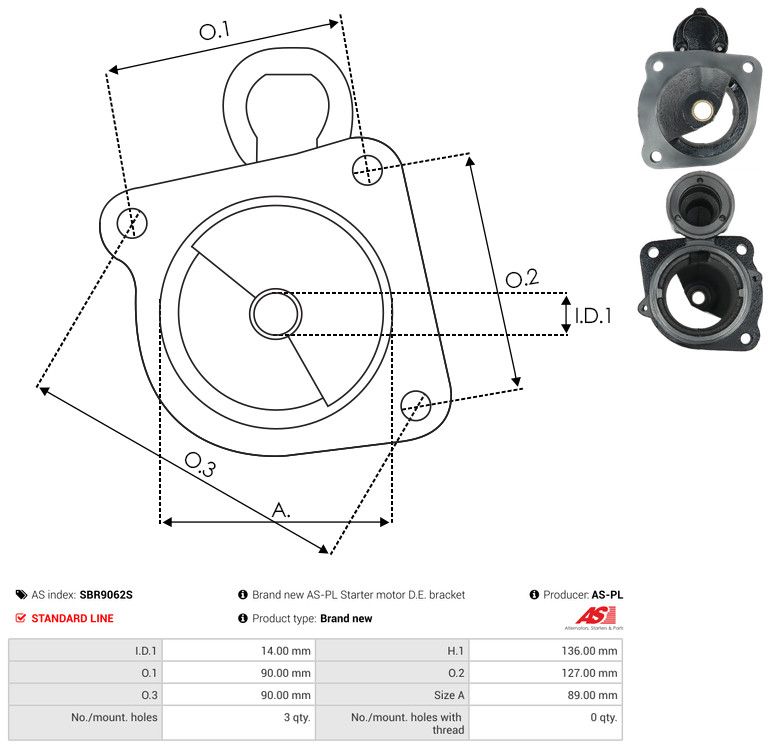 AS-PL SBR9062S Starter Lid, carburettor