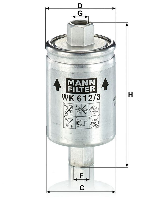 Filtru combustibil WK 612/3 MANN-FILTER