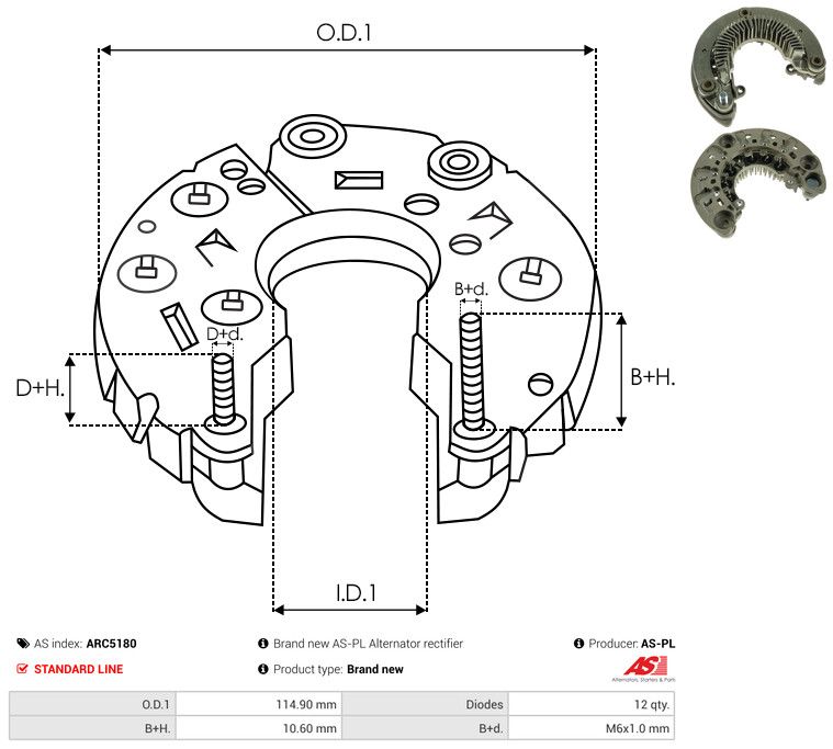 AS-PL ARC5180 Rectifier, alternator