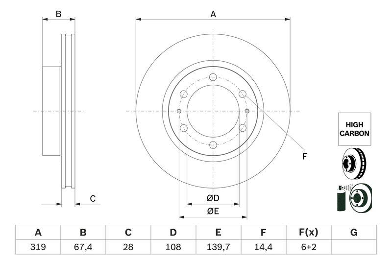 BOSCH Remschijf 0 986 479 G19