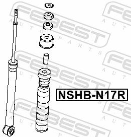 Захисний ковпачок/гофрований кожух, амортизатор, Febest NSHBN17R